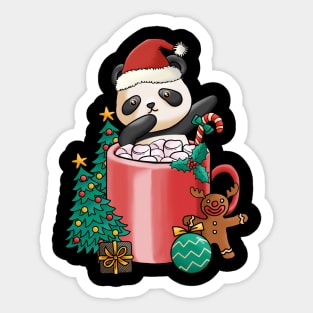 Cute Christmas Panda Sticker